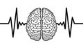 a human brain with an electrocardiogram waveform Royalty Free Stock Photo